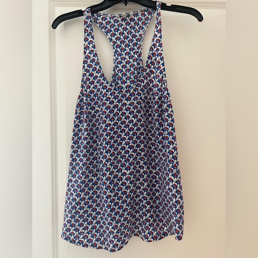 Joie Joslene Silk Tank Elephant Print EUC SIZE medium